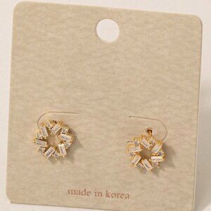 1 LEFT!! KAIA GOLD RHINESTONE CIRCLE STUD EARRINGS